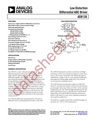 AD8138ARMZ datasheet  